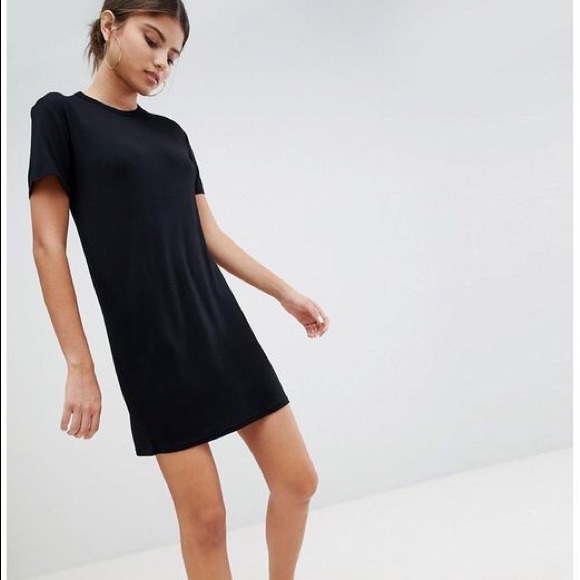 black shirt dress pretty little thing